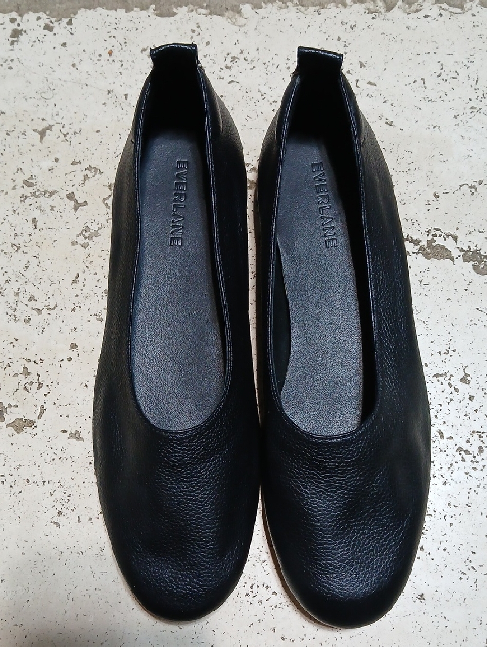 Everlane Black Leather Slip-On Ballet Flats Size 7.5